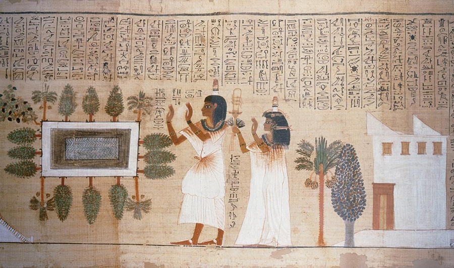 The funerary papyrus of the royal scribe Nakht shows him in the afterlife with - photo 5