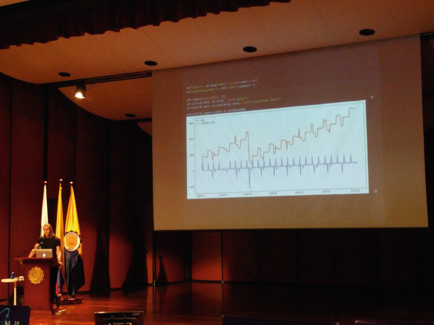 Me Presenting Personal Pynance at Pycon Colombia Photo Credit Moiss Vargas - photo 3