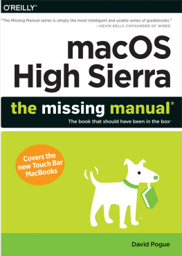 David Pogue macOS High Sierra: The Missing Manual