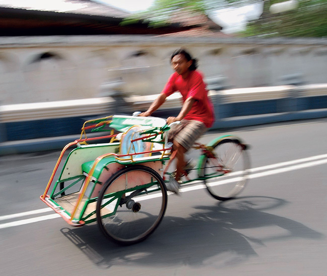 The becak is the Indonesian incarnation of the pedicab The tourist brochure - photo 3