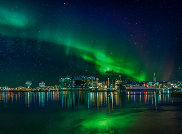 The Northern Lights over Reykjavk Harbour Best places to swim Reykjavk has - photo 6