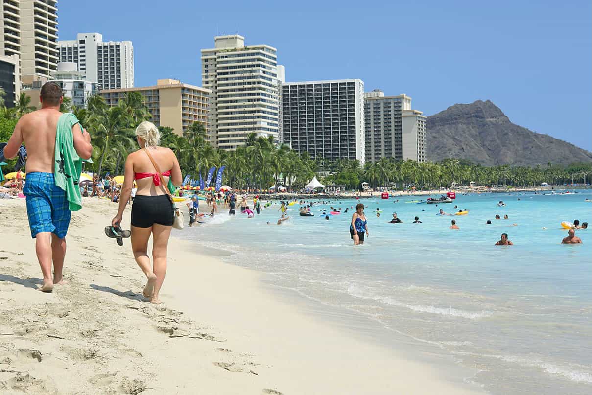 Waikiki Beach Sun-drenched sand meets busy metropolis on Honolulus iconic - photo 9