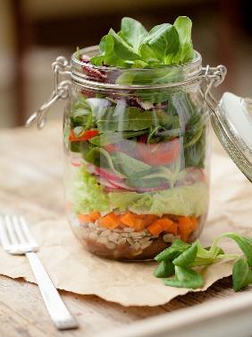 Tomato Cucumber Corn LettuceSalad in a Jar Serves 2 Ingredients - - photo 2