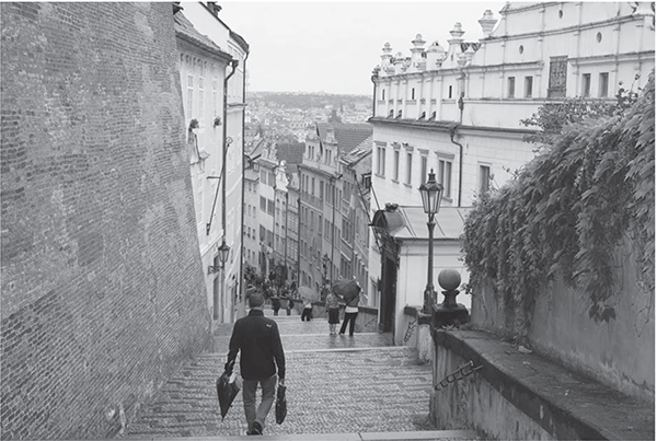 A medieval-era street typical in most cities in Czechia coming down from - photo 4