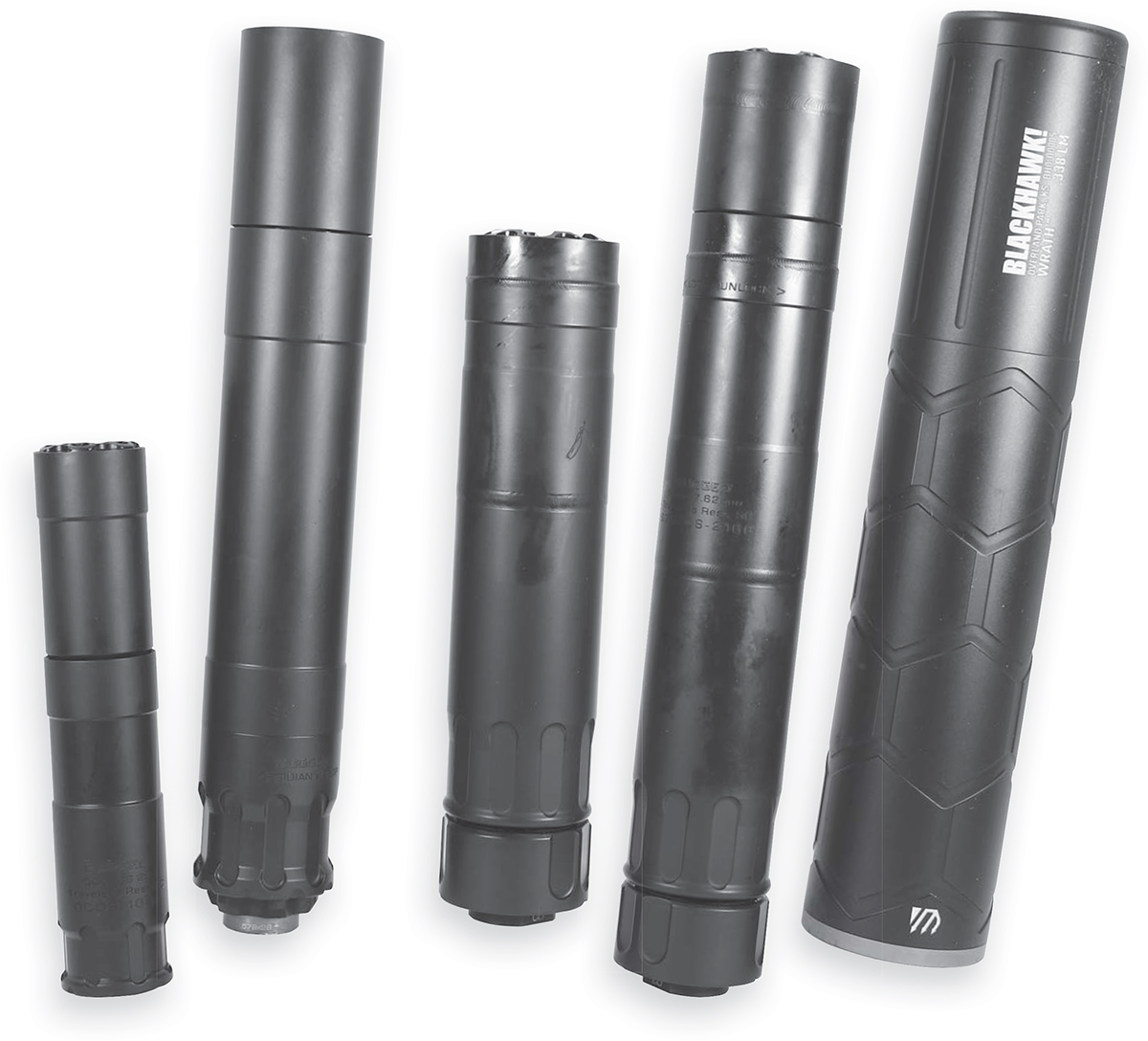 Suppressors come in a variety of sizes for different calibers and uses There - photo 3