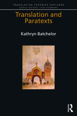 Kathryn Batchelor - Translation and Paratexts