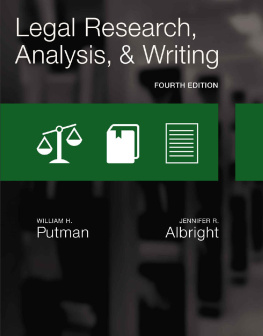 William H. Putman Legal Research, Analysis, and Writing