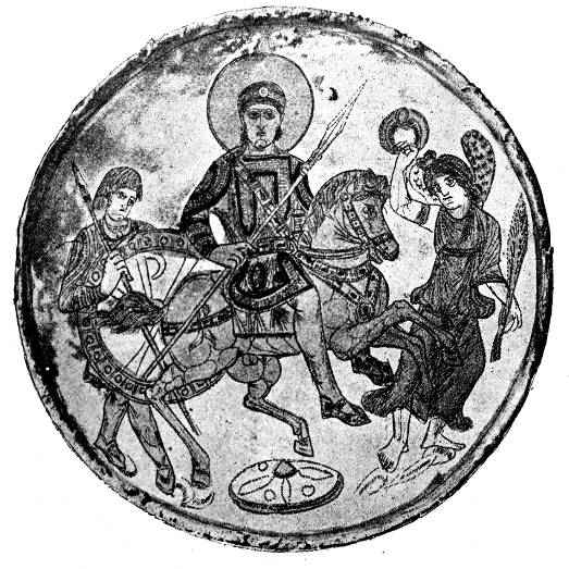 Ancient depiction of Constantius II 317-361 on horseback with a spear - photo 8