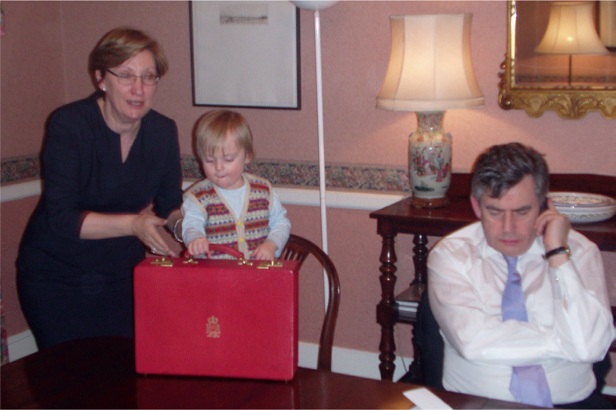 In the No 10 flat with Sue Nye the budget box and my son John then two in - photo 17