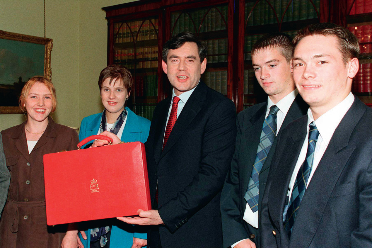 On Budget Day 1997 with the new Budget Box and the Rosyth apprentices who had - photo 12