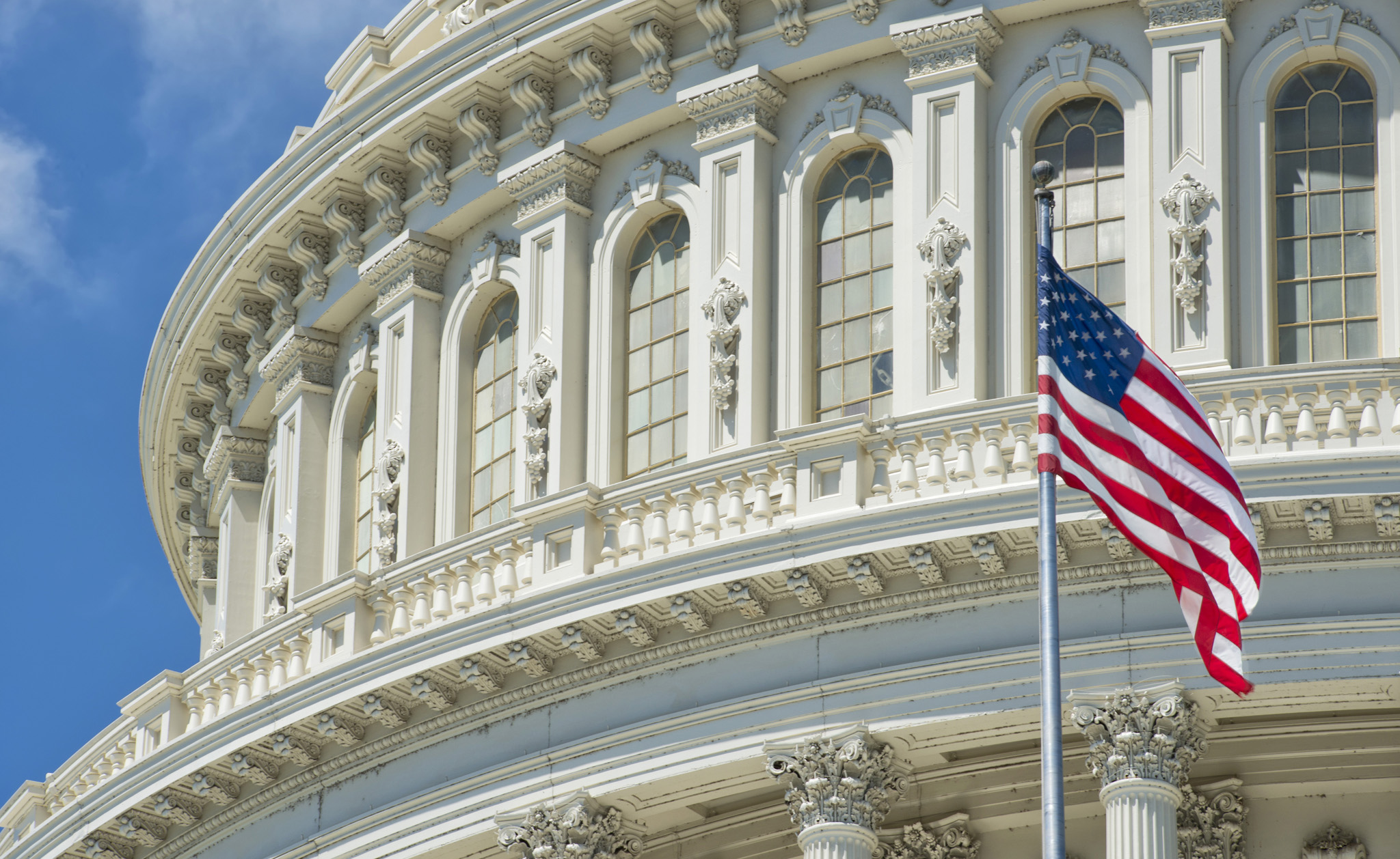 The US flag flying in front of the United States Capitol Top 10 Washington - photo 7