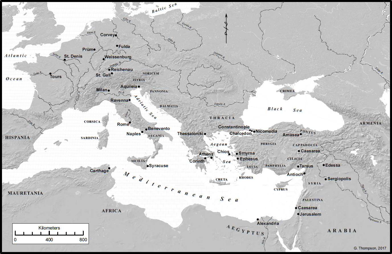 Map 2 Map of the early medieval Mediterranean Map created by Gordie Thompson - photo 4