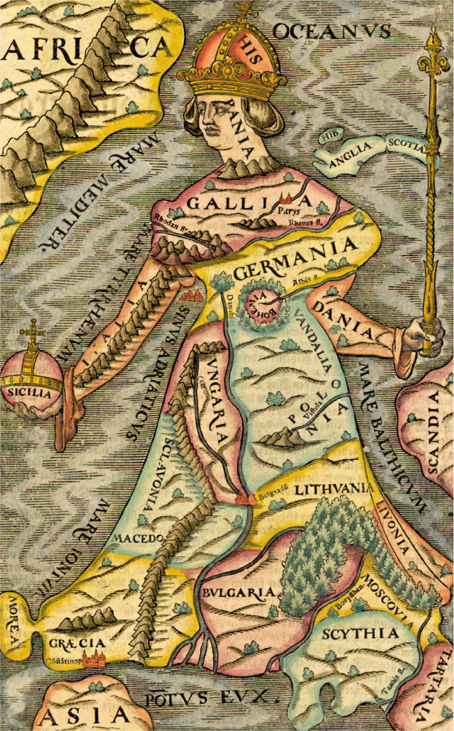 17 Johannes Patschs 1537 map of Europe as a single Empire with Habsburg Spain - photo 22