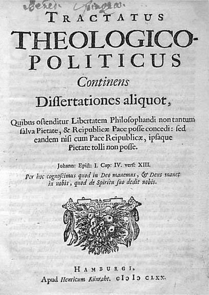 The title page of Spinozas Tractatus Theologico-Politicus 1670 photograph - photo 2