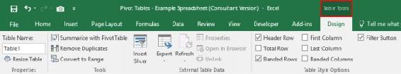 Fig 2-5 The Table Tools section of the Excel ribbon Chapter 3 Sorting a - photo 5