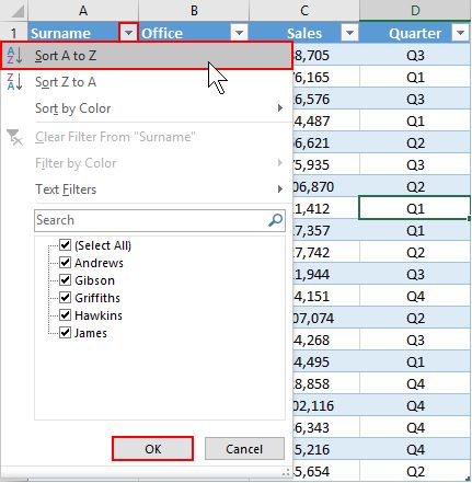 Fig 3-2 Sorting our data table by surname Our resultant table will look like - photo 7