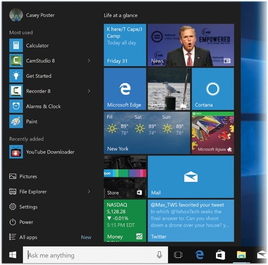 Figure I-2 In Windows 10 the right side of the Start menu offers what - photo 4