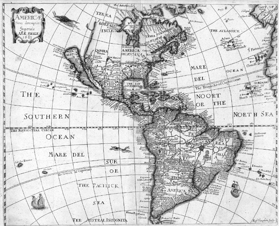 Anna Seiles map of The Americas A New Description with outsized dagger-shaped - photo 4