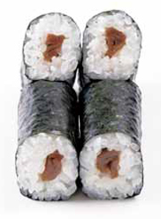 Place a half-sheet of nori horizontally on a sushi mat Without crushing the - photo 2