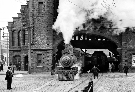 All aboard Ghostly image from 1910 of the Boston and Maine Railroad depot - photo 3