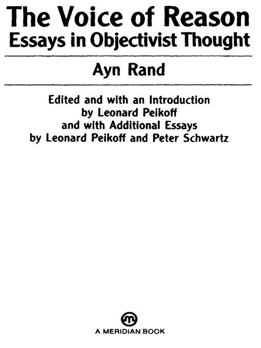 Table of Contents AYN RAND ON Objectivism A book salesman asked me whether - photo 1