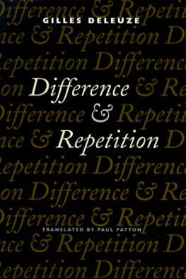 Gilles Deleuze Difference and Repetition