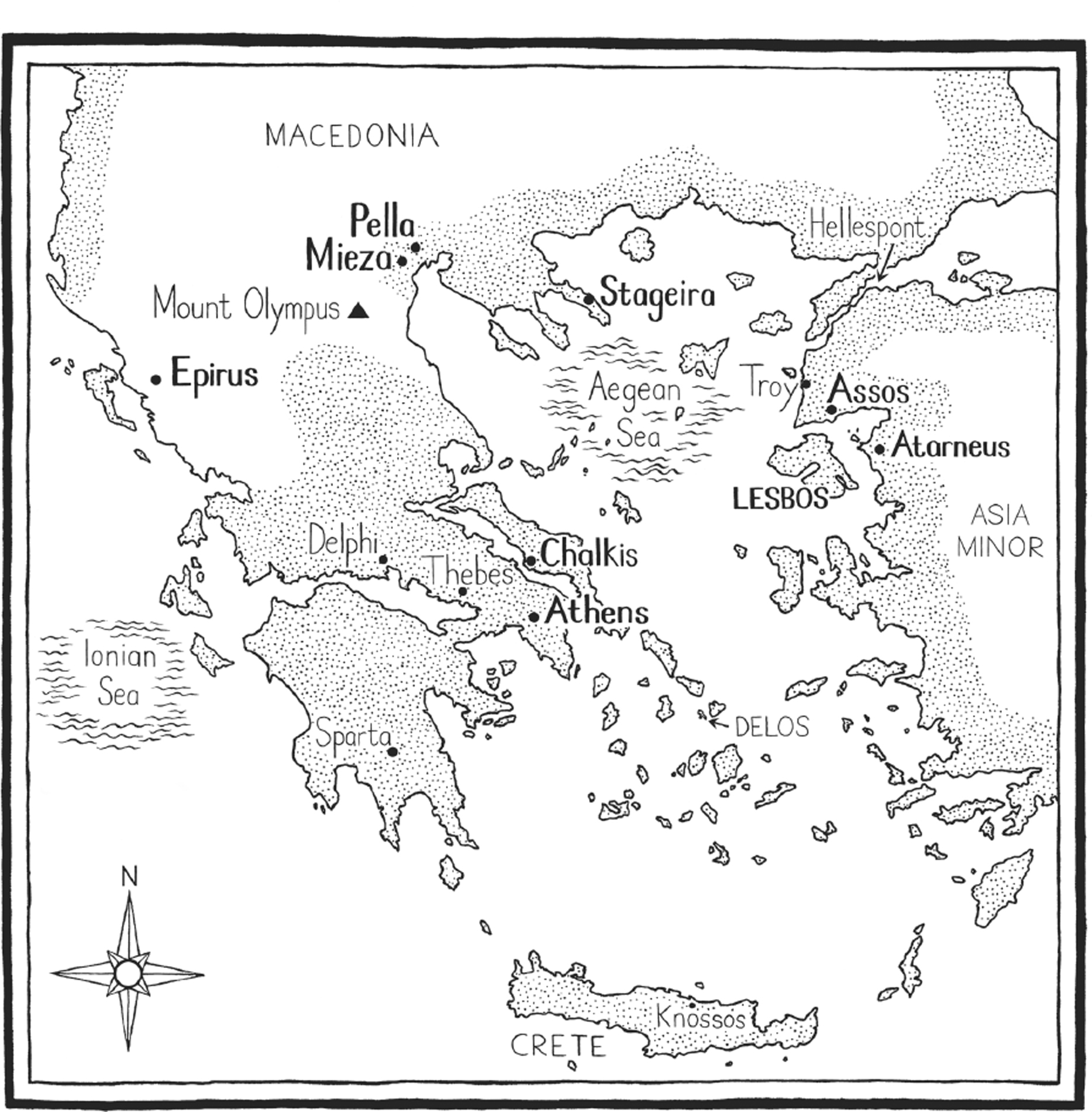 Map showing in bold places where Aristotle lived The dotted areas indicate the - photo 2