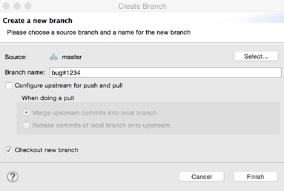 Figure 325 Creating a new branch Note that the Checkout new branch box should - photo 1