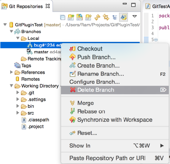 Figure 327 Deleting Git branch Introducing JEE and Eclipse Java Enterprise - photo 3