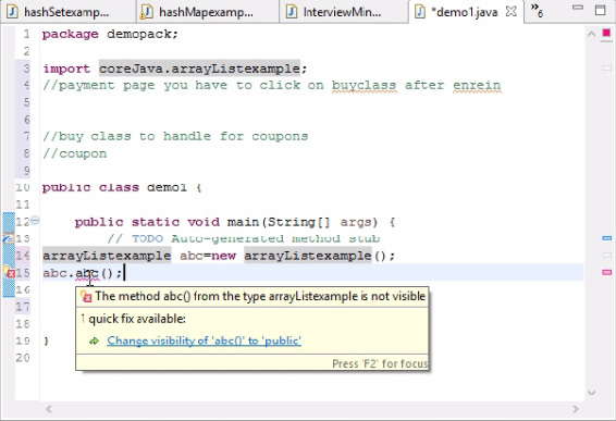 Quick fixes drop down with suggestions to correct the code error for default - photo 2