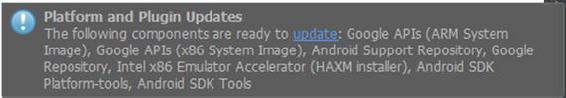 An Android Studio SDK update notification Depending on the timing of your - photo 7