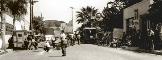 A film crew shoots a scene on Beachwood Drive Columbia Studios on the left - photo 4