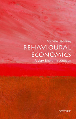 Michelle Baddeley Behavioural Economics: A Very Short Introduction