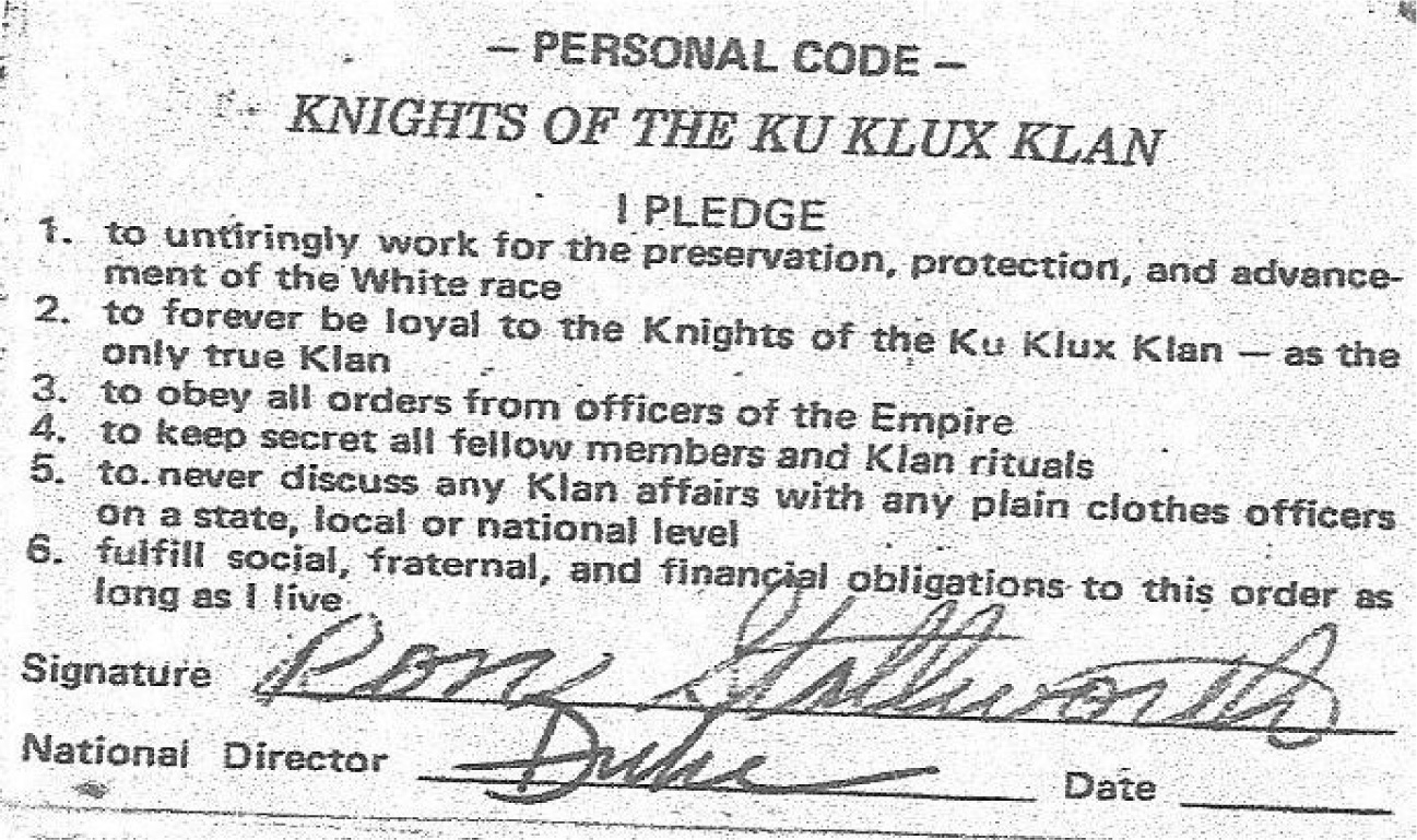 The KKK personal code Chuck with David Duke David Duke with Jim far - photo 12