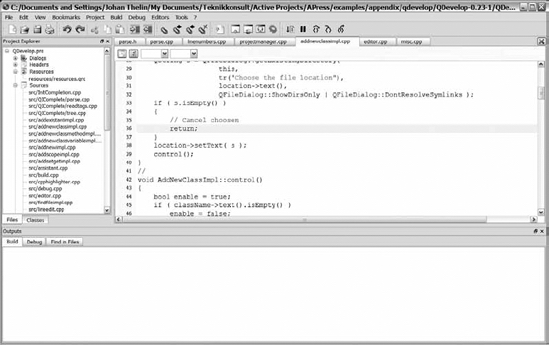 Figure A-3 QDevelop in action The dependency of ctags for code completion and - photo 4