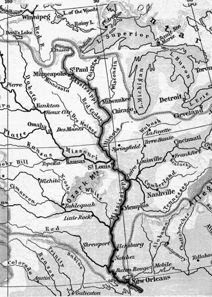 The path of the Mississippi River from its source at Lake Itasca to the Gulf - photo 3