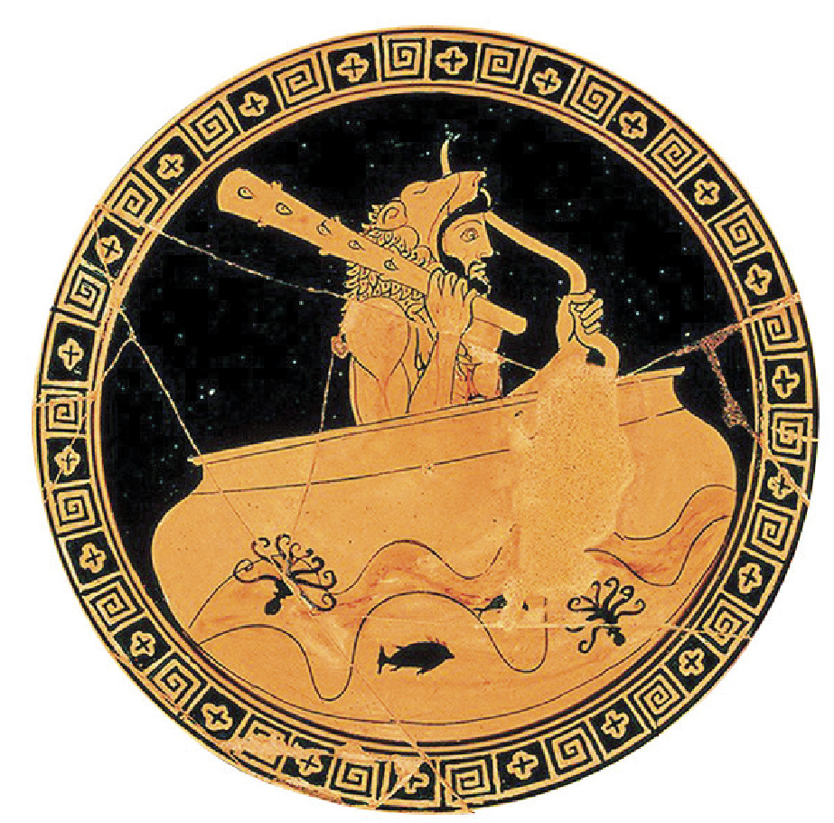 Heracles with his lion skin club and bow navigates while standing inside the - photo 13