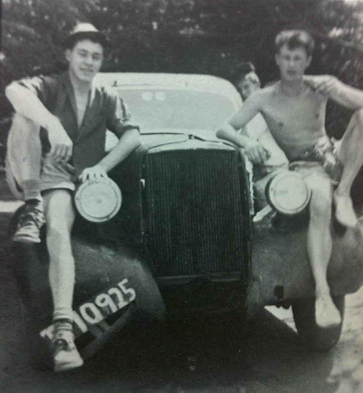 My very first carthe mighty 1935 flathead Ford Fordor Im on the right fender - photo 3