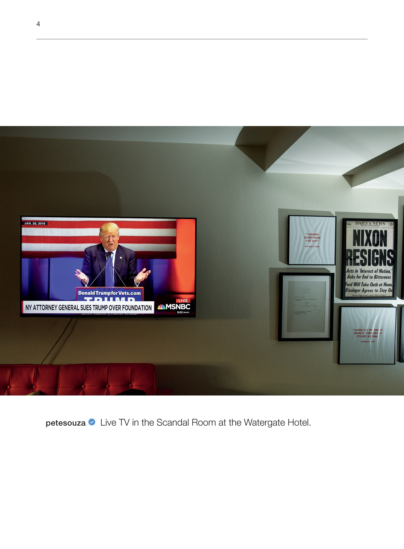 petesouza Live TV in the Scandal Room at the Wa tergate Hotel Why I - photo 6