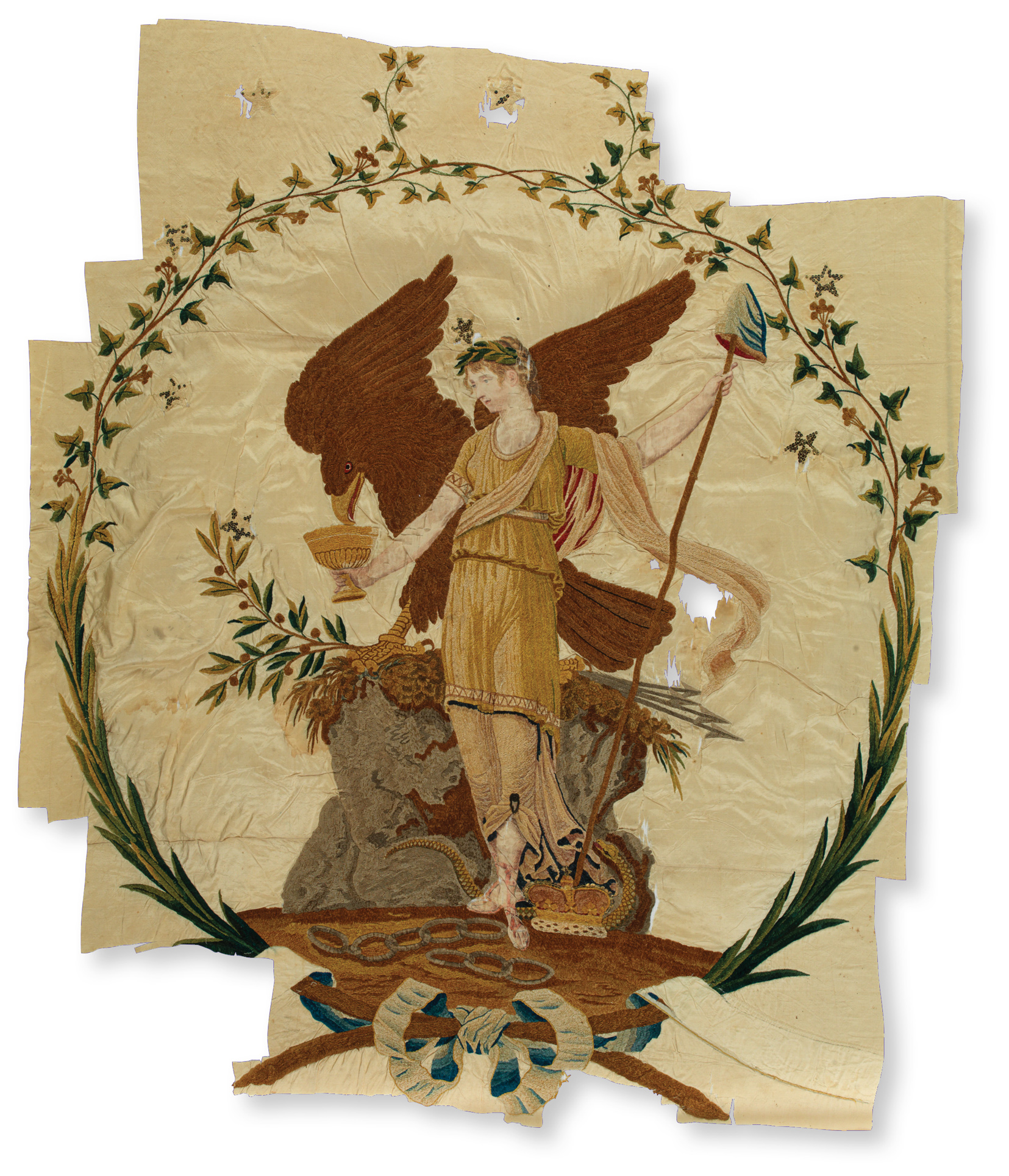 This rare silk banner was probably carried in one of Philadelphias many public - photo 2