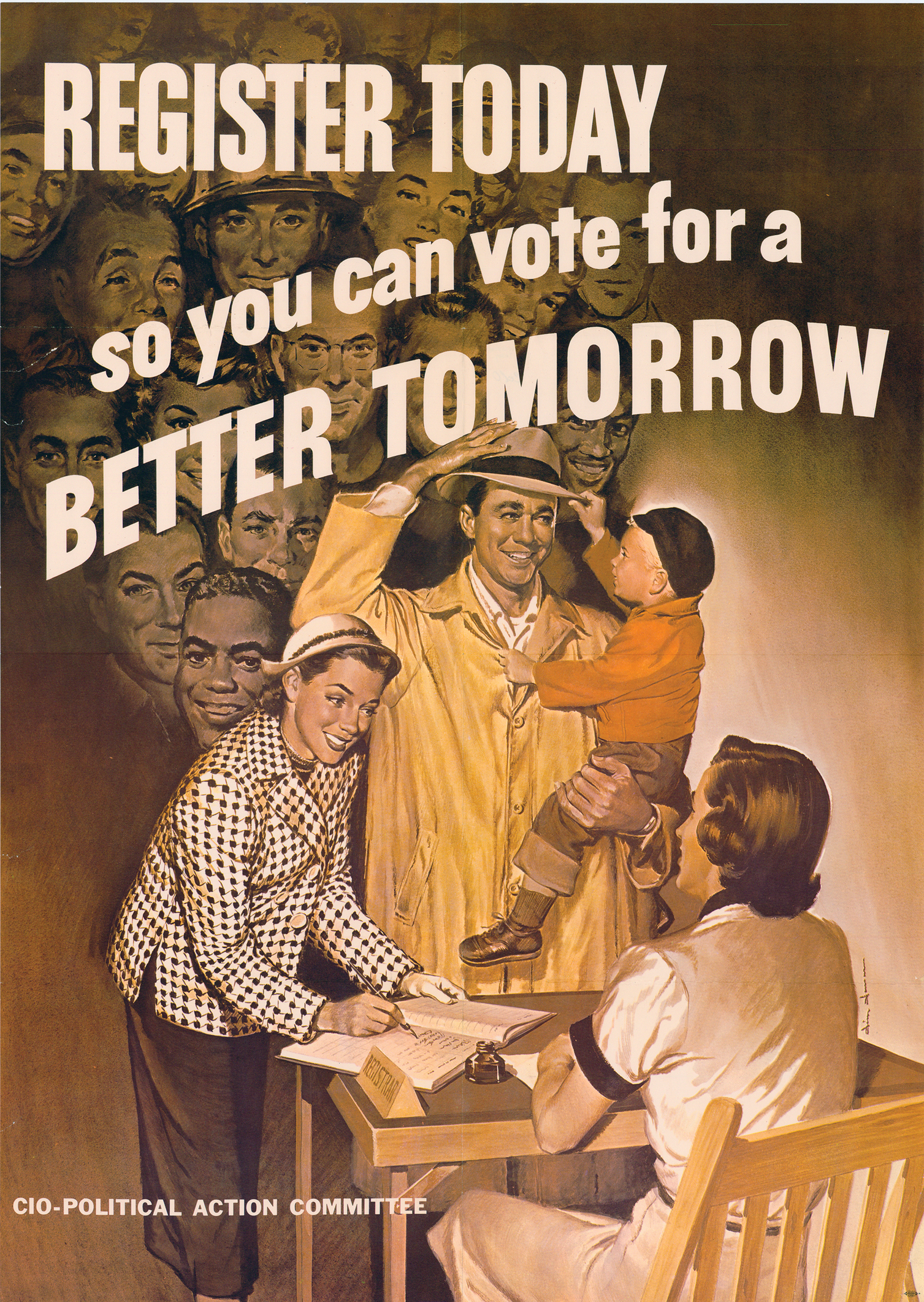 Register today so you can vote for a better tomorrow poster c 1948 - photo 8