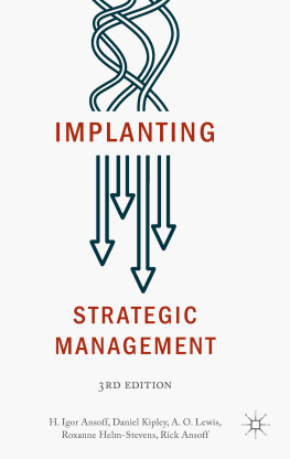 H. Igor Ansoff - Implanting Strategic Management