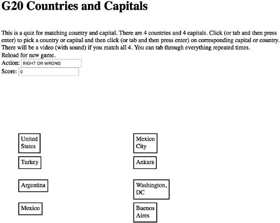 Figure 10-3 Opening screen for countrycapital quiz The Action and Score - photo 3