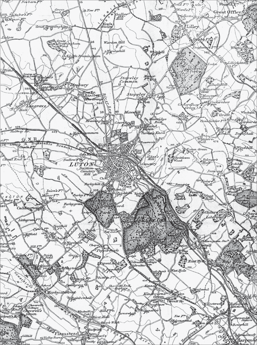 Ordnance Survey Map of Luton May 1891 A HISTORY OF LUTON from Conquerors to - photo 2