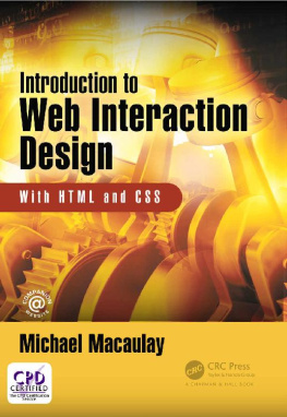Michael Macaulay [Macaulay - Introduction to Web Interaction Design: With HTML and CSS