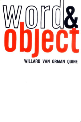 Willard Van Orman Quine - Word and Object (Studies in Communication)