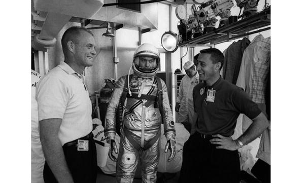 From left John Glenn Alan Shepard and Gus Grissom prior to Shepards Freedom 7 - photo 4