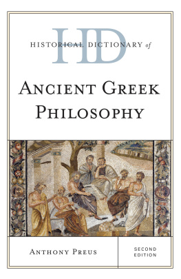 Anthony Preus Historical Dictionary of Ancient Greek Philosophy