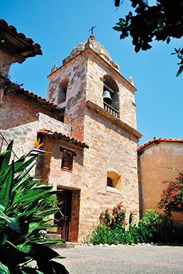 the bell tower at the Carmel Mission coastline along Highway 1 in Big Sur - photo 6