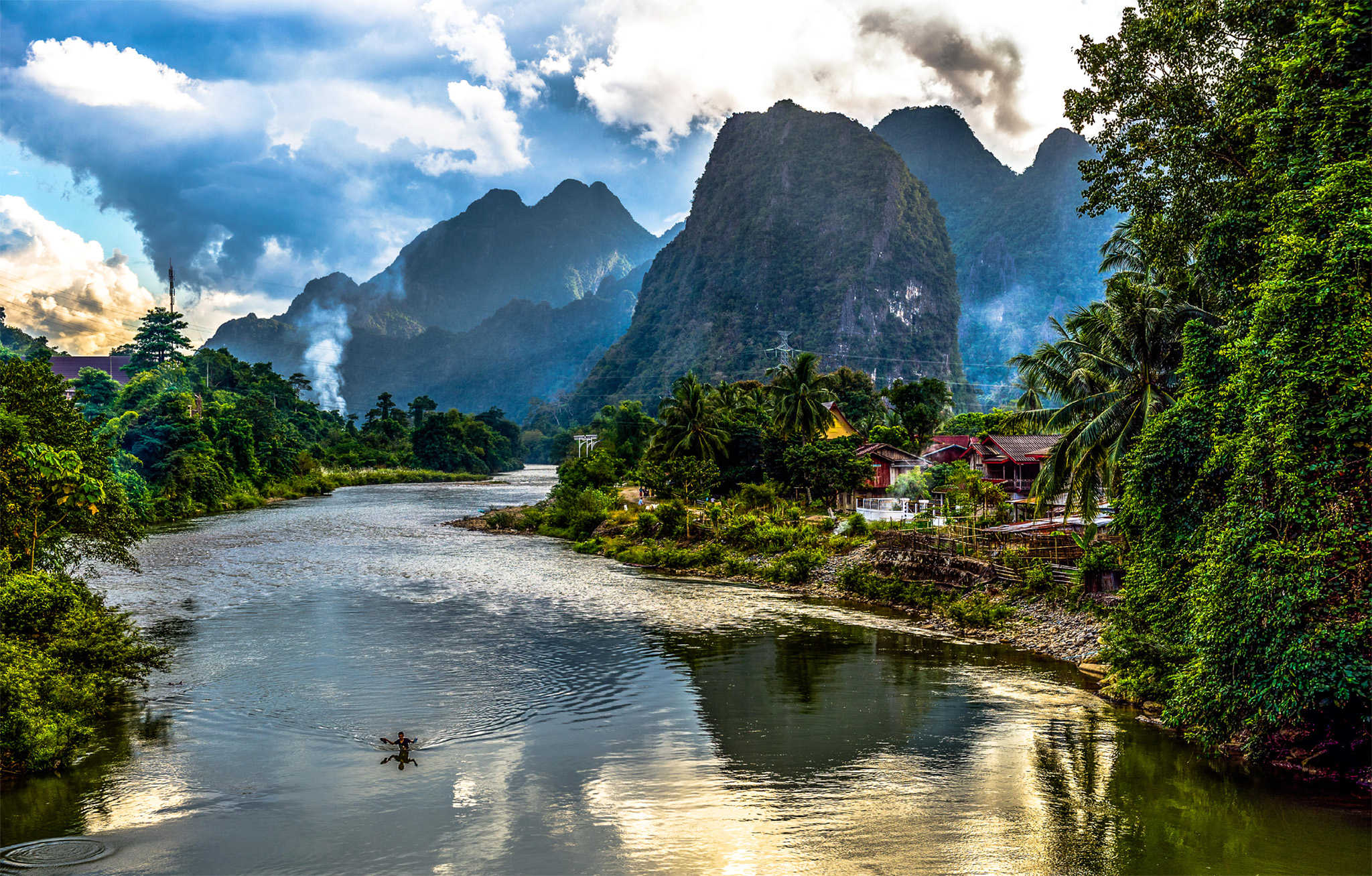 t Man crossing the Nam Song river Welcome to Cambodia and Laos Explore - photo 4